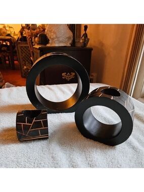 Vintage 70s Mango Wood Handmade Nesting Tealight Holders